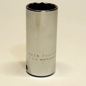 Proto Deep Socket SAE 12 Point 7/8" Deep Socket. 3/8" Drive 5028 Vintage USA